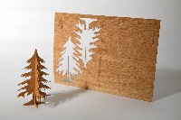 Holzpostkarte Tannenbaum